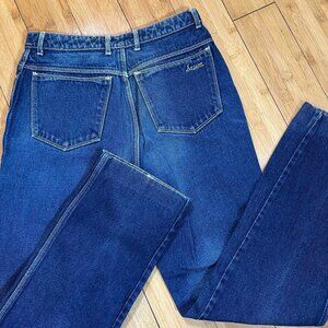 80s Sasson High Rise Straight Leg Faded Embroidered Jeans